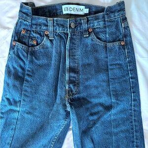 EB Denim Women's Straight Leg Jeans in Dark Blue